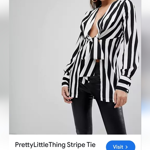 Pretty little thing top / size 4US/ color black and white - Picture 6 of 6